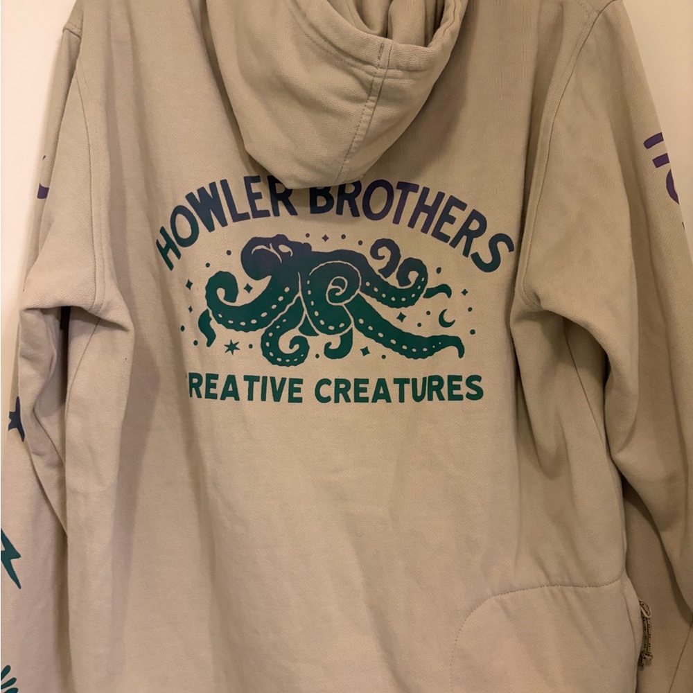 Howler Brothers Cream Pullover Hoodie with Chest Logo - Picture 4 of 4